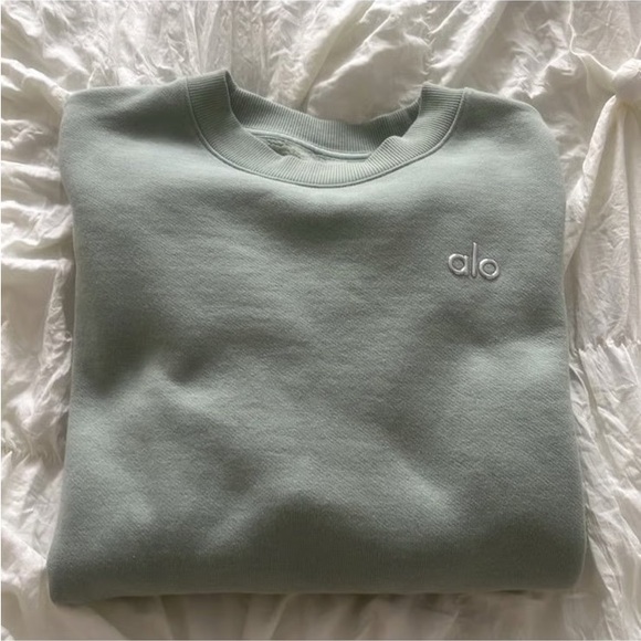 ALO Yoga Tops - ALO Yoga Sage Green Crewneck Sweatshirt